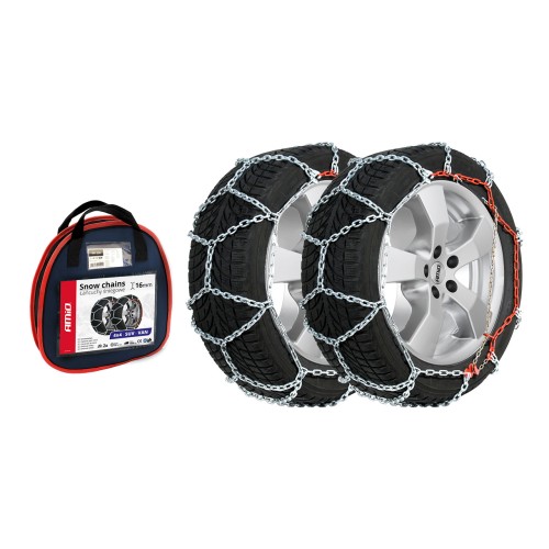Amio - Αλυσίδες Χιονιού 4x4 16mm KB-220 για Ενισχυμένη Πρόσφυση σε SUV & Off-Road Οχήματα με Υψηλή Αντοχή για Βαριές Χειμερινές Συνθήκες - 1 Σετ (02118/AM)