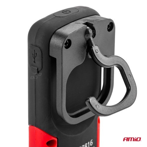 Amio - ΦΑΚΟΣ ΕΡΓΑΣΙΑΣ ΧΕΙΡΟΣ ΜΕ ΓΑΝΤΖΟ/ΜΑΓΝΗΤΗ MICRO USB COB LED 1200mAh 50x31x117mm - 1 τεμ. (02816/AM)