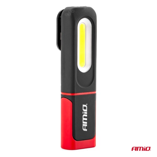 Amio - ΦΑΚΟΣ ΕΡΓΑΣΙΑΣ ΧΕΙΡΟΣ ΜΕ ΓΑΝΤΖΟ/ΜΑΓΝΗΤΗ MICRO USB COB+XPE LED 1200mAh 31x42x154mm - 1 τεμ. (02818/AM)