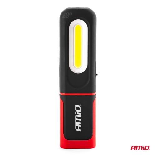 Amio - ΦΑΚΟΣ ΕΡΓΑΣΙΑΣ ΧΕΙΡΟΣ ΜΕ ΓΑΝΤΖΟ/ΜΑΓΝΗΤΗ MICRO USB COB+XPE LED 1200mAh 31x42x154mm - 1 τεμ. (02818/AM)