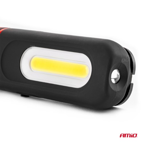 Amio - ΦΑΚΟΣ ΕΡΓΑΣΙΑΣ ΧΕΙΡΟΣ ΜΕ ΓΑΝΤΖΟ/ΜΑΓΝΗΤΗ MICRO USB COB+XPE LED 1200mAh 31x42x154mm - 1 τεμ. (02818/AM)