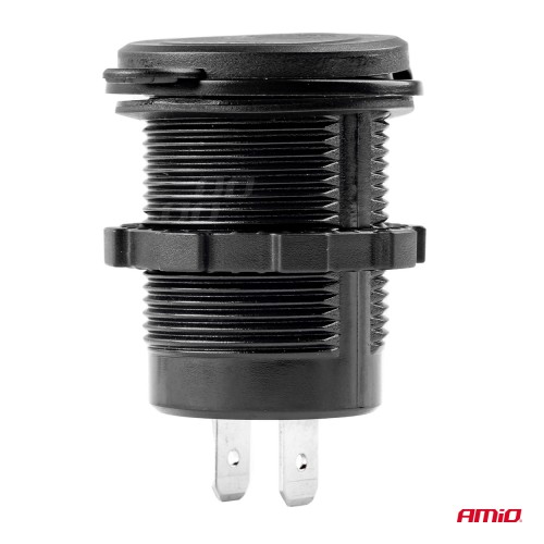 Amio - ΠΡΙΖΑ ΦΟΡΤΙΣΤΗΣ USB + TYPE C QUICK CHARGE 12/24V Φ37mmX51mm MOD-08 - 1 τεμ. (02858/AM)