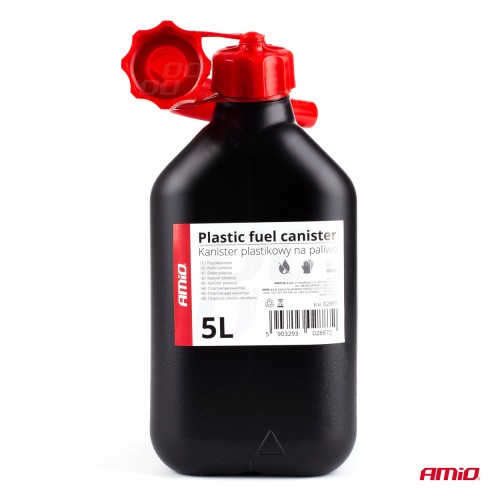 Amio - ΜΠΕΤΟΝΙ ΠΛΑΣΤΙΚΟ 5L ΜΑΥΡΟ ΜΕ ΚΟΚΚΙΝΟ ΣΤΟΜΙΟ - 1 τεμ. (02887/AM)