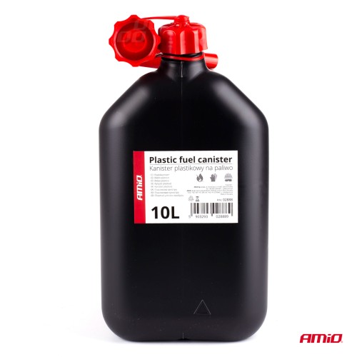 Amio - ΜΠΕΤΟΝΙ ΠΛΑΣΤΙΚΟ 10L ΜΑΥΡΟ ΜΕ ΚΟΚΚΙΝΟ ΣΤΟΜΙΟ - 1 τεμ. (02888/AM)