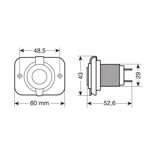ΠΡΙΖΑ USB ΜΕ ΚΑΠΑΚΙ ΚΑΙ 2 ΘΥΡΕΣ USB (A+C) 12/24V 3000mA 15W ΜΑΥΡΗ FAST CHARGE LAMPA - 1 TEM.