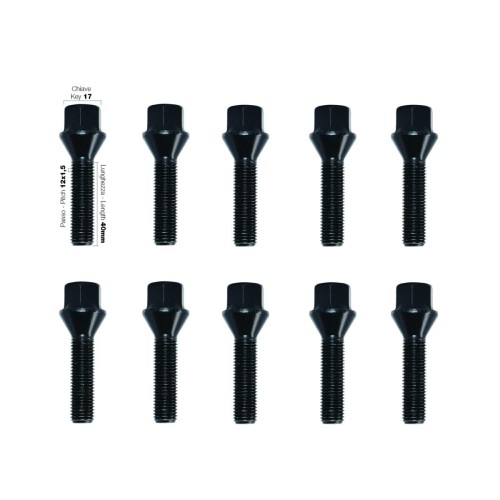 ΜΠΟΥΛΟΝΙΑ ΚΩΝΙΚΑ 12x1,50 40mm (17) ΜΑΥΡΑ SIMONI RACING - 10 TEM.