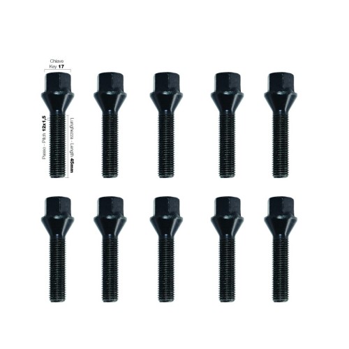 ΜΠΟΥΛΟΝΙΑ ΚΩΝΙΚΑ 12x1,50 45mm (17) ΜΑΥΡΑ SIMONI RACING - 10 TEM.