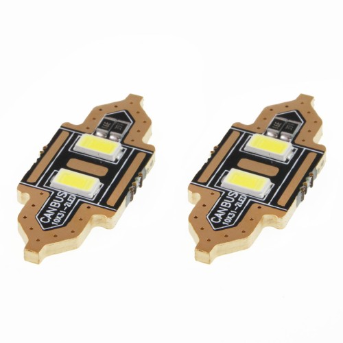 Amio – LED Λαμπάκια Πλαφονιέρας 31mm 12V 5600K 2xSMD 5730 για Εσωτερικό Φωτισμό Αυτοκινήτου – 2 Τεμ. (01448/AM)