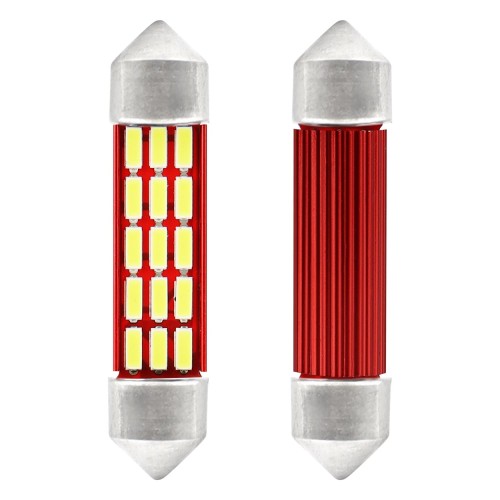Amio – Λαμπάκια Πλαφονιέρας LED 41mm C5W C10W 12/24V 2.3W 5600K 20xSMD 4014 CANBUS για Ισχυρό Φωτισμό Εσωτερικού χωρίς Σφάλματα – Σετ 2 Τεμ. (01634/AM)