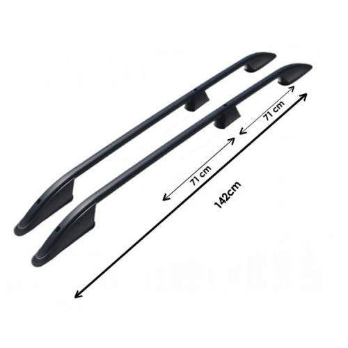 ΜΠΑΡΕΣ ΟΡΟΦΗΣ ΓΙΑ FORD TRANSIT CONNECT / TOURNEO CONNECT / VW CADDY 2021+ ΠΑΡΑΛΛΗΛΕΣ L1 ΑΛΟΥΜΙΝΙΟΥ ΜΑΥΡΕΣ 142cm ΟMTEC - 2 TEM.