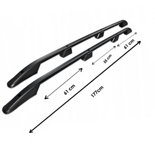 ΜΠΑΡΕΣ ΟΡΟΦΗΣ ΓΙΑ FORD TRANSIT CONNECT / TOURNEO CONNECT / VW CADDY 2021+  ΠΑΡΑΛΛΗΛΕΣ L1 ΑΛΟΥΜΙΝΙΟΥ ΜΑΥΡΕΣ ΟMTEC - 2 TEMΑΧΙΑ