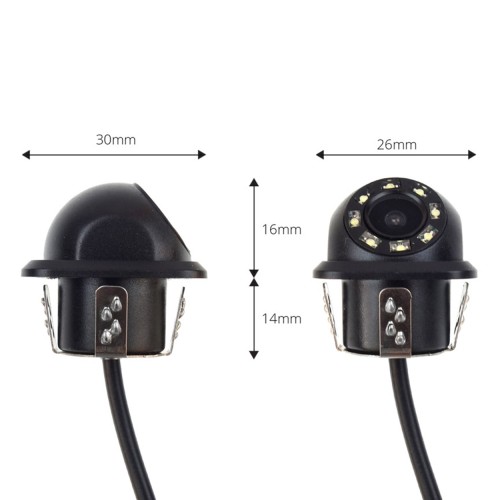 Amio – Κάμερα οπισθοπορείας HD-305 LED Night Vision 18mm, αναβαθμίστε την ασφάλεια στάθμευσης με φωτισμό διόδων για τέλεια ορατότητα ακόμη και στο απόλυτο σκοτάδι – 1 Τεμ. (02165/AM)