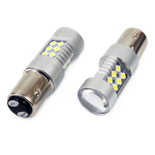 Amio – LED CANBUS P21/5W BA15d 12/24V 24xSMD 3030 6000K Λευκό για Φώτα Αυτοκινήτου & Φορτηγού – 2 Τεμ. (01438/AM)