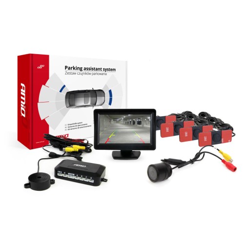 AMiO – Σύστημα Παρκαρίσματος 12V 4 Αισθητήρες Inside Mount 16,5mm, Κάμερα HD-301 και Οθόνη TFT01, ελιχθείτε με απόλυτη οπτική καθοδήγηση και κορυφαία εργοστασιακή αισθητική – 1 Τεμ. (02259/AM)
