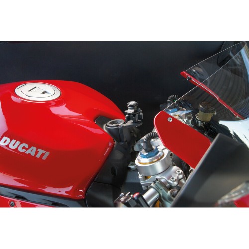 Βάση Στήριξης Κινητού Panigale της σειράς Titan Optiline για τις Βίδες στην Μίζα στο Τιμόνι Μηχανής Panigale 899, 959, V2, 1199, 1299, V4 με σύστημα Duolock, συμβατή με Θήκες ή Αντάπτορες Κινητού Optiline