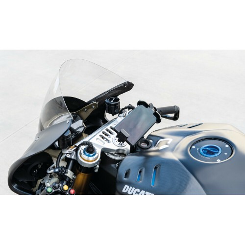 Βάση Στήριξης Κινητού Panigale της σειράς Titan Optiline για τις Βίδες στην Μίζα στο Τιμόνι Μηχανής Panigale 899, 959, V2, 1199, 1299, V4 με σύστημα Duolock, συμβατή με Θήκες ή Αντάπτορες Κινητού Optiline