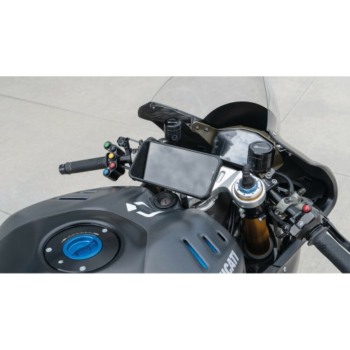 Βάση Στήριξης Κινητού Panigale της σειράς Titan Optiline για τις Βίδες στην Μίζα στο Τιμόνι Μηχανής Panigale 899, 959, V2, 1199, 1299, V4 με σύστημα Duolock, συμβατή με Θήκες ή Αντάπτορες Κινητού Optiline