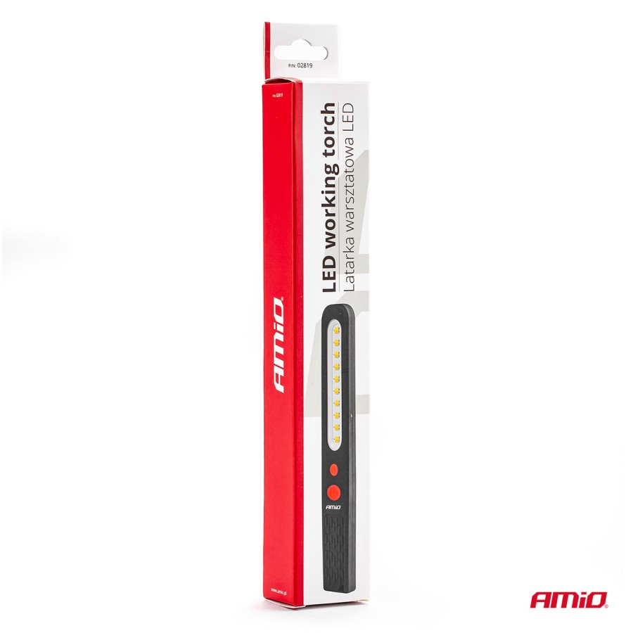 Amio - ΦΑΚΟΣ ΕΡΓΑΣΙΑΣ ΧΕΙΡΟΣ ΜΕ ΜΑΓΝΗΤΗ MICRO USB SMD LED 1200mAh 37x16x241mm - 1 ΤΕΜ. (02819/AM)