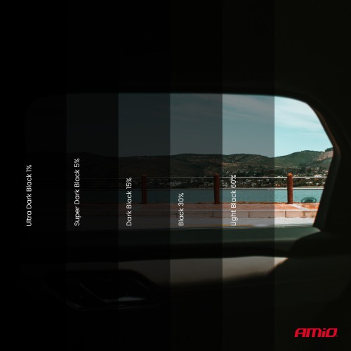 Amio - ΦΙΛΜ ΠΑΡΑΘΥΡΩΝ/ΑΝΤΙΗΛΙΑΚΗ ΜΕΜΒΡΑΝΗ ΦΙΜΕ ULTRA DARK BLACK 1% (75X 300 cm) - 1 τεμ. (02937/AM)