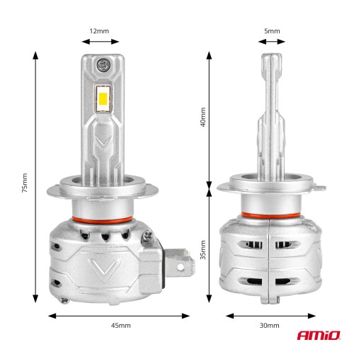 Amio - ΛΑΜΠΕΣ LED H7/H18 10-16V 72W 6.500K 7920lm CANBUS (ΑΝΕΜΙΣΤΗΡΑΚΙ) X2 SERIES - 2ΤΕΜ. (02973/AM)