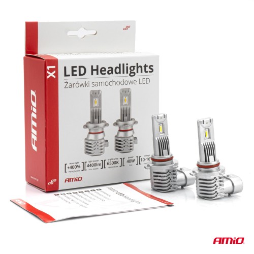 Amio - ΛΑΜΠΕΣ LED HΒ3 10-16V 40W 6.500K 4400lm (ΨΥΚΤΡΑ) X1 SERIES - 2ΤΕΜ. (02968/AM)