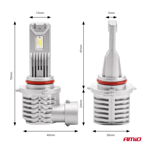 Amio - ΛΑΜΠΕΣ LED HΒ3 10-16V 40W 6.500K 4400lm (ΨΥΚΤΡΑ) X1 SERIES - 2ΤΕΜ. (02968/AM)