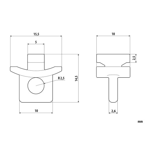 ΓΑΝΤΖΑΚΙΑ ΚΟΥΡΤΙΝΑΣ ΦΟΡΤΗΓΟΥ F-2 6mm U-TYPE  LAMPA - 10 ΤΕΜ.