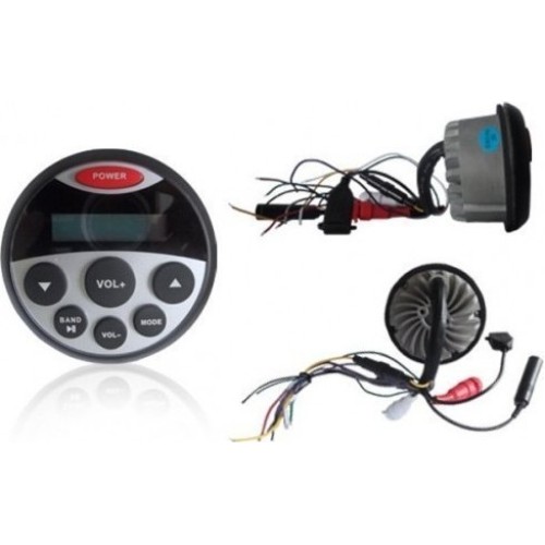 MP3 PLAYER 89MM - 12V - 4X25W ΜΕ ΡΑΔΙΟΦΩΝΟ/USB/BLUETOOTH ΑΔΙΑΒΡΟΧΟ ΣΤΡΟΓΓΥΛΟ ΜΑΥΡΟ