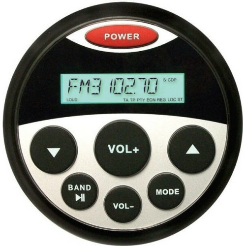 MP3 PLAYER 89MM - 12V - 4X25W ΜΕ ΡΑΔΙΟΦΩΝΟ/USB/BLUETOOTH ΑΔΙΑΒΡΟΧΟ ΣΤΡΟΓΓΥΛΟ ΜΑΥΡΟ