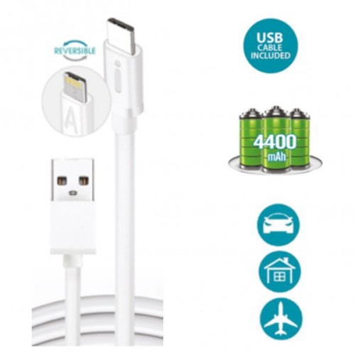 POWER BANK ΜΕ UMICRO USB - 5V/1A - 4400 mAh (ΔΙΑΦΟΡΑ ΧΡΩΜΑΤΑ)
