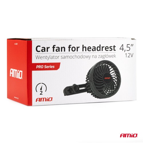 Amio - ΑΝΕΜΙΣΤΗΡΑΣ 12V 4,5'' (12,2cm) ΜΕ ΦΙΣ ΑΝΑΠΤΗΡΑ 2 ΤΑΧΥΤΗΤΩΝ & ΣΤΗΡΙΞΗ ΣΤΟ ΠΡΟΣΚΕΦΑΛΟ PRO SERIES - 1 TEM. (03007/AM)