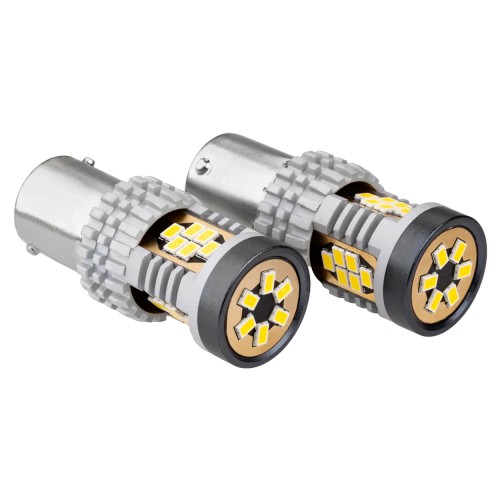 Amio - ΛΑΜΠΑΚΙΑ ΔΙΠΟΛΙΚΑ LED ΛΕΥΚΑ CAN-BUS P21/5w BAY15D 12/24V 24xSMD 3020 - 2 TEM. (02798/AM)