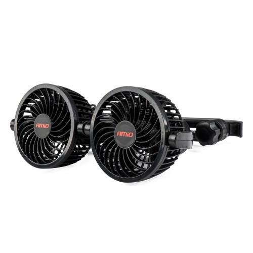Amio - ΑΝΕΜΙΣΤΗΡΑΣ ΔΙΠΛΟΣ 12V 2χ4''(10,8cm) ΜΕ ΦΙΣ ΑΝΑΠΤΗΡΑ 2 ΤΑΧΥΤΗΤΩΝ & ΣΤΗΡΙΞΗ ΣΤΟ ΠΡΟΣΚΕΦΑΛΟ - 1 TEM. (03008/AM)
