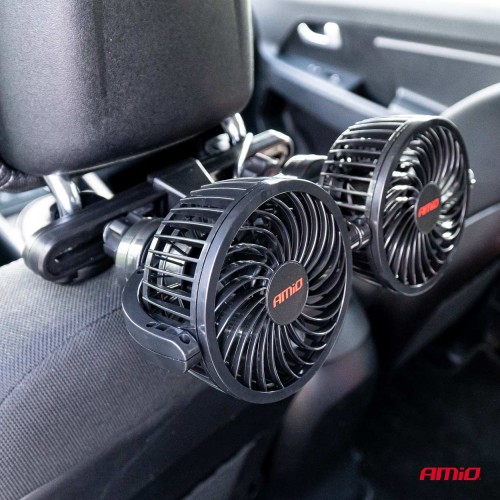 Amio - ΑΝΕΜΙΣΤΗΡΑΣ ΔΙΠΛΟΣ 12V 2χ4''(10,8cm) ΜΕ ΦΙΣ ΑΝΑΠΤΗΡΑ 2 ΤΑΧΥΤΗΤΩΝ & ΣΤΗΡΙΞΗ ΣΤΟ ΠΡΟΣΚΕΦΑΛΟ - 1 TEM. (03008/AM)