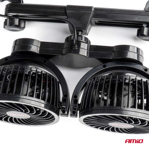 Amio - ΑΝΕΜΙΣΤΗΡΑΣ ΔΙΠΛΟΣ 12V 2χ4''(10,8cm) ΜΕ ΦΙΣ ΑΝΑΠΤΗΡΑ 2 ΤΑΧΥΤΗΤΩΝ & ΣΤΗΡΙΞΗ ΣΤΟ ΠΡΟΣΚΕΦΑΛΟ - 1 TEM. (03008/AM)