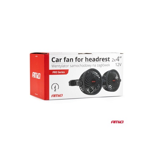 Amio - ΑΝΕΜΙΣΤΗΡΑΣ ΔΙΠΛΟΣ 12V 2χ4''(10,8cm) ΜΕ ΦΙΣ ΑΝΑΠΤΗΡΑ 2 ΤΑΧΥΤΗΤΩΝ & ΣΤΗΡΙΞΗ ΣΤΟ ΠΡΟΣΚΕΦΑΛΟ - 1 TEM. (03008/AM)