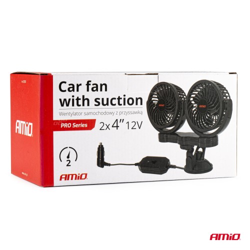 Amio - ΑΝΕΜΙΣΤΗΡΑΣ ΔΙΠΛΟΣ 12V 2χ4''(10,8cm) ΜΕ ΦΙΣ ΑΝΑΠΤΗΡΑ/2 ΤΑΧΥΤΗΤΩΝ/ ΜΕ ΒΕΝΤΟΥΖΑ PRO SERIES - 1 TEM. (03010/AM)
