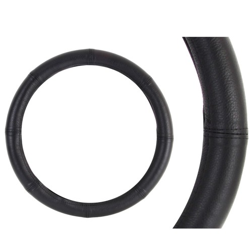 Amio - Κάλυμμα Τιμονιού Μαύρο από Δέρμα 3XL 47-49cm για πολύ μεγάλα τιμόνια με σταθερό κράτημα και άνεση σε καθημερινή χρήση με ποιοτική αίσθηση - 1 Τεμ. (01770/AM)