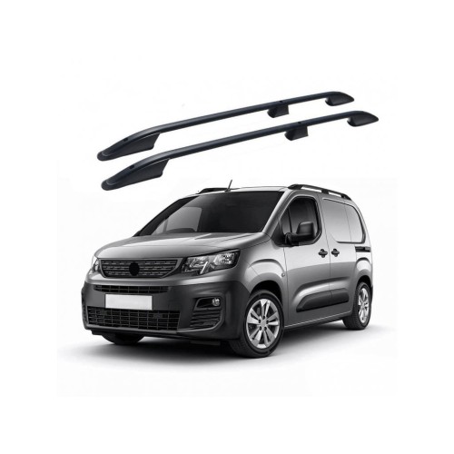 ΜΠΑΡΕΣ ΟΡΟΦΗΣ ΓΙΑ  OPEL COMBO / PEUGEOT PARTNER / RIFTER 2019+ ΠΑΡΑΛΛΗΛΕΣ ΑΛΟΥΜΙΝΙΟΥ L1 ΜΑΥΡΕΣ ΟMTEC - 2 TEM.