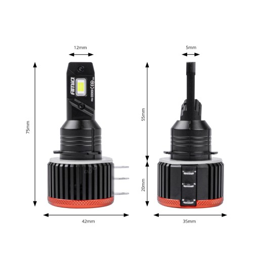 Amio - ΛΑΜΠΕΣ LED H15 9-16V 90W 6.500K 9900lm CANBUS ΜΕ ΑΝΕΜΙΣΤΗΡΑΚΙ X3 SERIES - 2ΤΕΜ. (03309/AM)