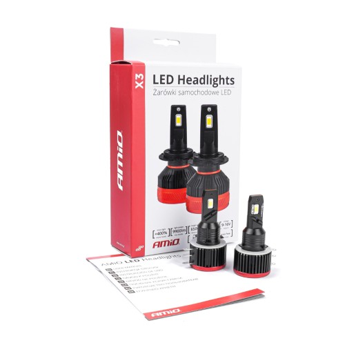 Amio - ΛΑΜΠΕΣ LED H15 9-16V 90W 6.500K 9900lm CANBUS ΜΕ ΑΝΕΜΙΣΤΗΡΑΚΙ X3 SERIES - 2ΤΕΜ. (03309/AM)
