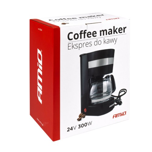 Amio - ΚΑΦΕΤΙΕΡΑ ΦΙΛΤΡΟΥ ΓΙΑ ΓΑΛΛΙΚΟ ΚΑΦΕ 24V 300W 650ML ΜΑΥΡΗ/INOX - 1 TEM. (03234/AM)