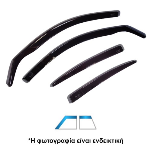 ΑΝΕΜΟΘΡΑΥΣΤΕΣ ΓΙΑ FORD RANGER 4D 2022+ /RAPTOR 2022+  ΣΕΤ ΑΥΤΟΚΙΝΗΤΟΥ ΑΠΟ ΕΥΚΑΜΠΤΟ ΦΙΜΕ ΠΛΑΣΤΙΚΟ HEKO - 4 ΤΕΜ.