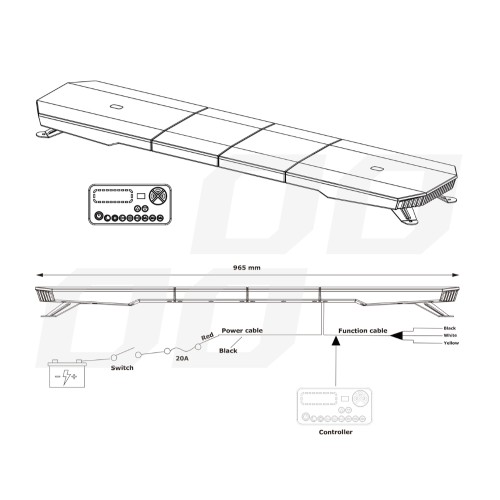 Amio - ΣΤΡΟΜΠΟ ΜΠΑΡΑ 12/24V 180xSMD LED 54'' 51 ΧΡΗΣΕΩΝ ΜΕ ΦΙΣ ΑΝΑΠΤΗΡΑ ΒΙΔΩΤΗ 1372x280X82mm​ - 1 TEM. (03345/AM)