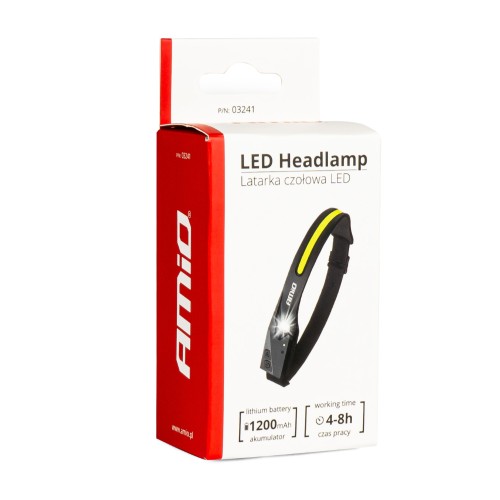 Amio - ΦΑΚΟΣ ΚΕΦΑΛΗΣ ΕΡΓΑΣΙΑΣ LED USB-C 1200mAh XPE+COB ΕΠΑΝΑΦΟΡΤΙΖΟΜΕΝΟΣ - 1 TEM. (03241/AM)