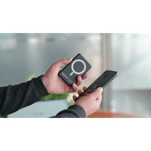Μαγνητικός, Φορητός Φορτιστής - Power bank Mag Power 5000 της σειράς Optiline για Ασύρματη και Ενσύρματη  φόρτιση συσκευών με θύρα USB Type C 15W και MagSafe τεχνολογία