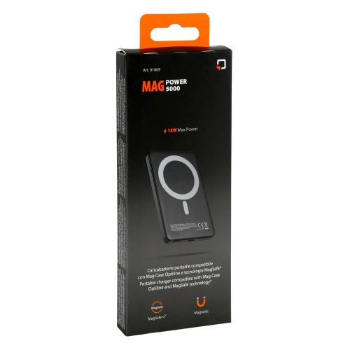 Μαγνητικός, Φορητός Φορτιστής - Power bank Mag Power 5000 της σειράς Optiline για Ασύρματη και Ενσύρματη  φόρτιση συσκευών με θύρα USB Type C 15W και MagSafe τεχνολογία