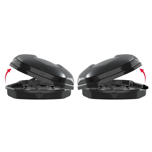 Menabo - Μπαγκαζιέρα Οροφής Satellite 600 Duo Black με T-track σε Μαύρο Γυαλιστερό Χρώμα από ABS Πλαστικό με Διαστάσεις 197,6x94,1x46,7 cm - 1 Τεμ. (14280/MB)