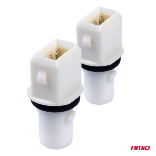 Amio - ΦΙΣΑ/ΠΡΙΖΑ 12/24V 2 ΕΠΑΦΩΝ ΓΙΑ ΛΑΜΠΕΣ T10 /W5W/ W3W /W16W ΧΩΡΙΣ ΚΑΛΩΔΙΟ - 2 ΤΕΜ. (03047/AM)