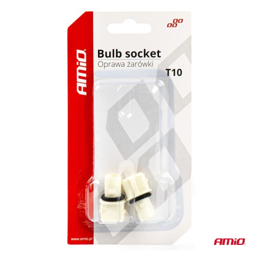 Amio - ΦΙΣΑ/ΠΡΙΖΑ 12/24V 2 ΕΠΑΦΩΝ ΓΙΑ ΛΑΜΠΕΣ T10 /W5W/ W3W /W16W ΧΩΡΙΣ ΚΑΛΩΔΙΟ - 2 ΤΕΜ. (03047/AM)